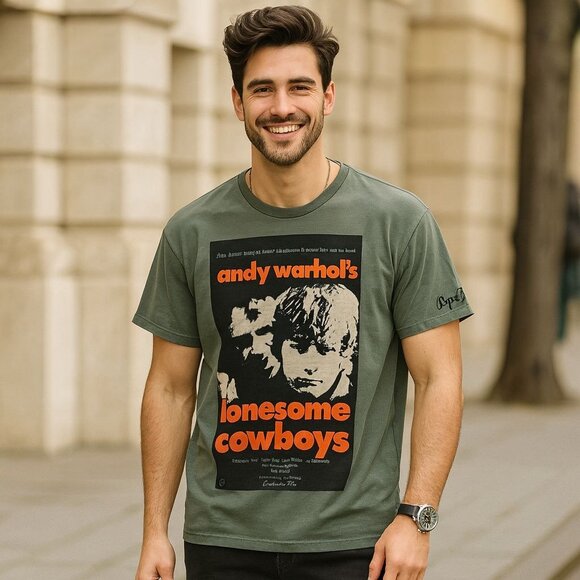 Pepe Jeans London Andy Warhol Vintage Graphic Shirt Lonesome Cowboys Movie RARE - Picture 1 of 12